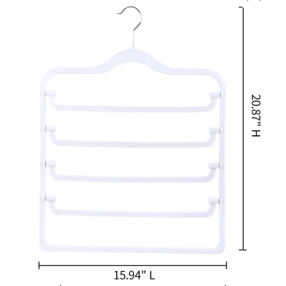 Flocked White No-Slip Flocked Pant Hanger